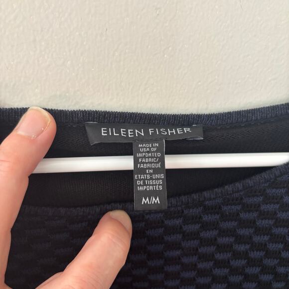 Eileen Fischer Midnight Sleek Tencel Round Neck Top Sweater Size M - Picture 4 of 8